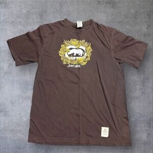 Vintage Ecko Unltd Mens‎ Xl Classic Shirt Brown Short Sleeve Mens
